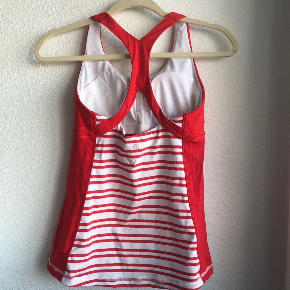 Lululemon Red and White striped shirt